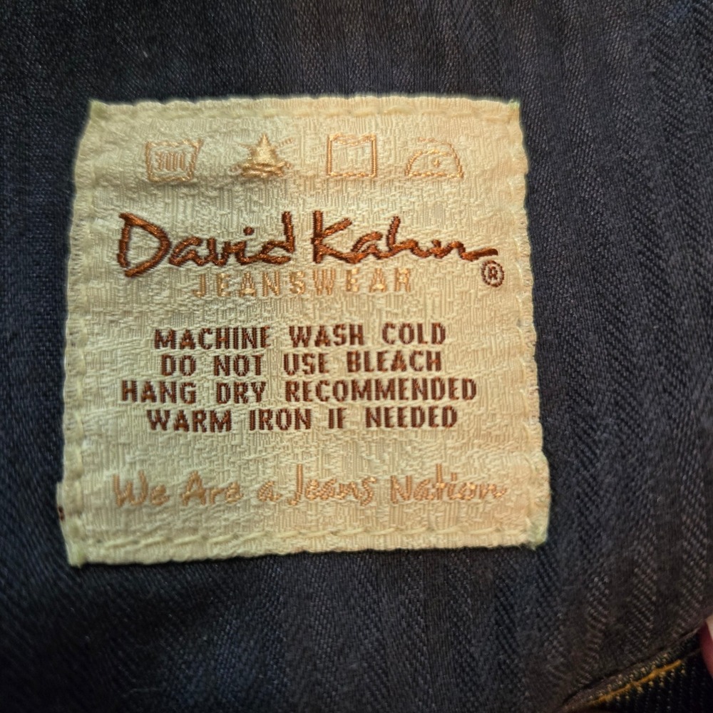 David Kahn Jeans Womens 12 Straight Leg Blue Dark Wash Stretch Denim Made In USA - Picture 7 of 8